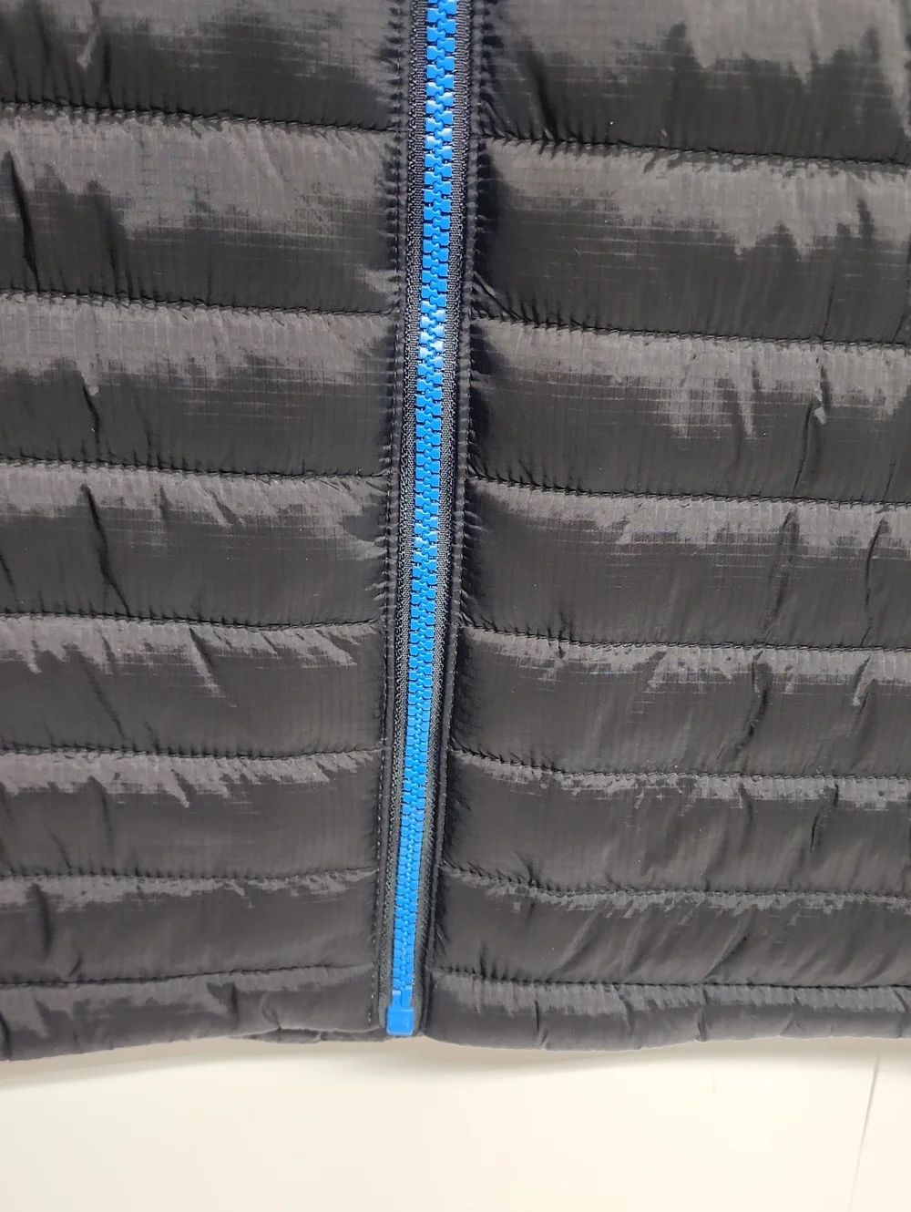 STORMTECH PERFORMANCE CREW mens Black Quilted Puffer Vest w/ Blue Trim SZ XL/TG